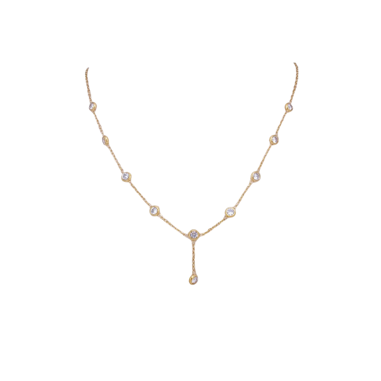 Drop gem necklace