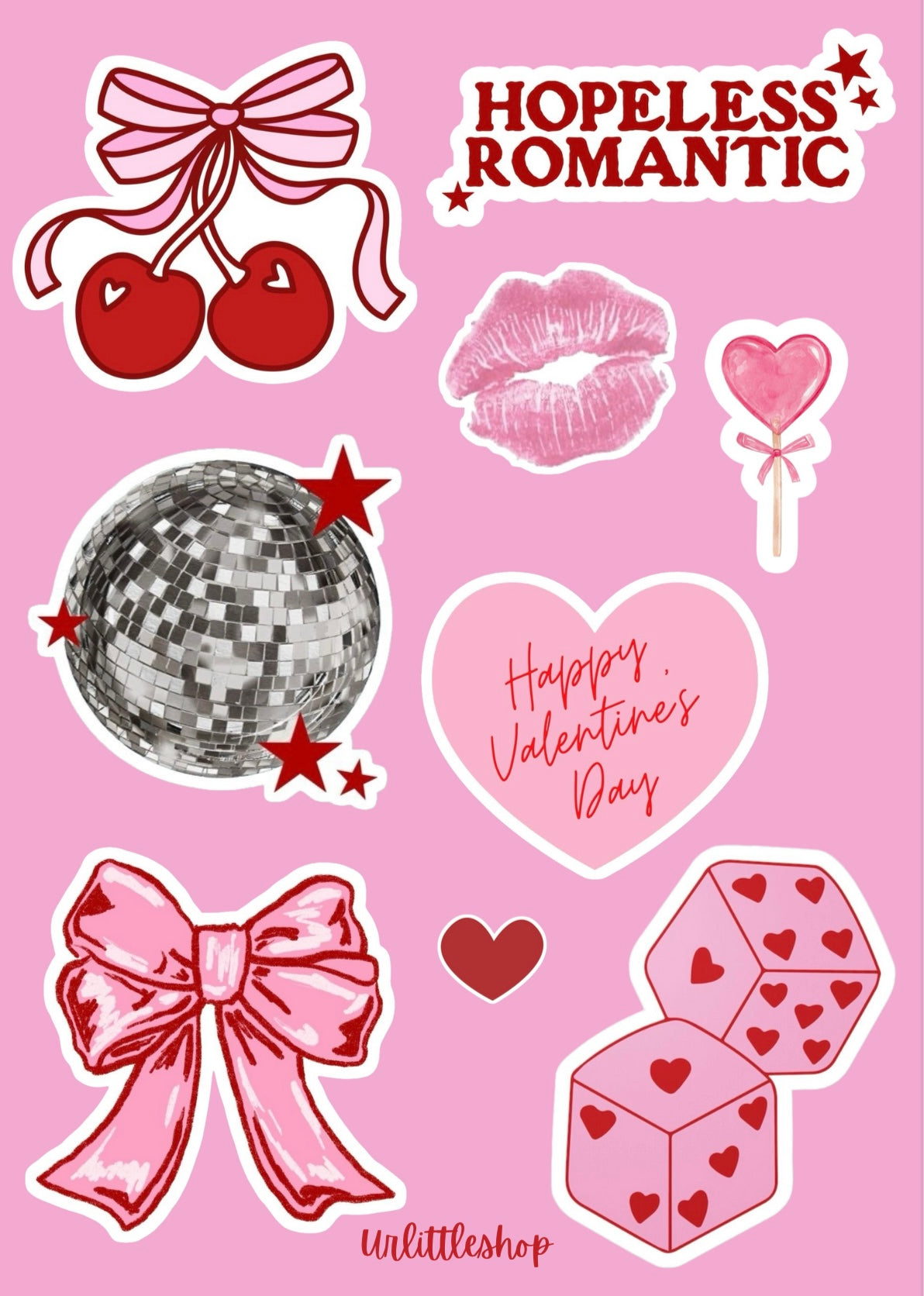 Valentine girly stickers