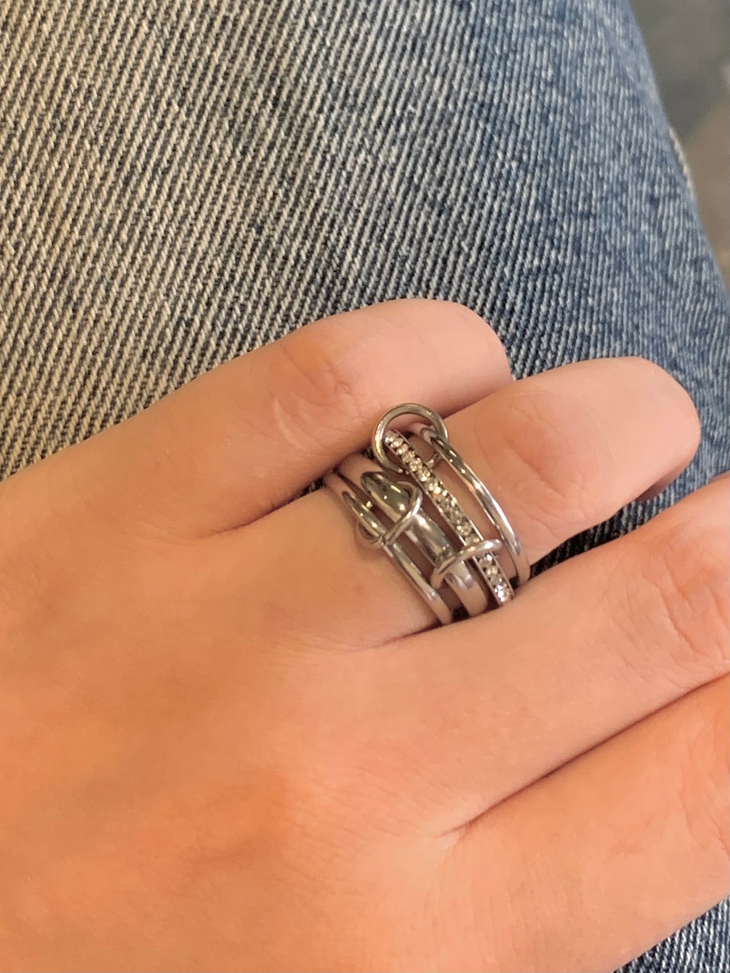 Stacked ring ( 4 silver layers )