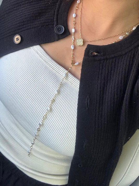 Pearls drop necklace