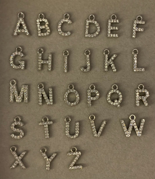 Mini silver initial