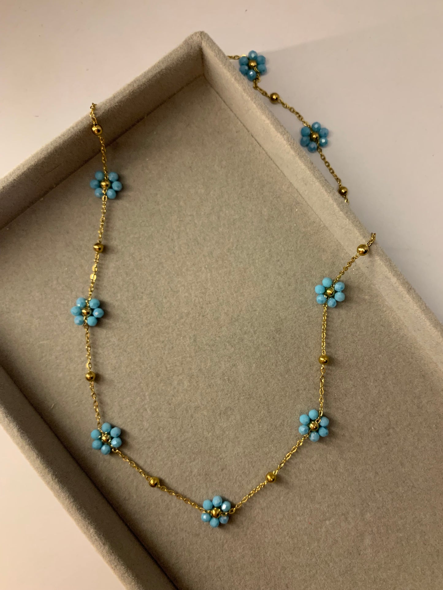 Blue flower necklace