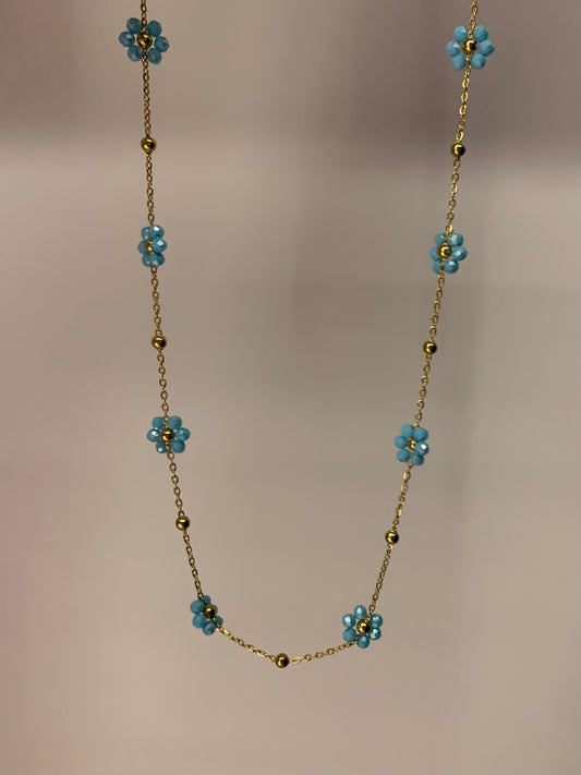 Blue flower necklace