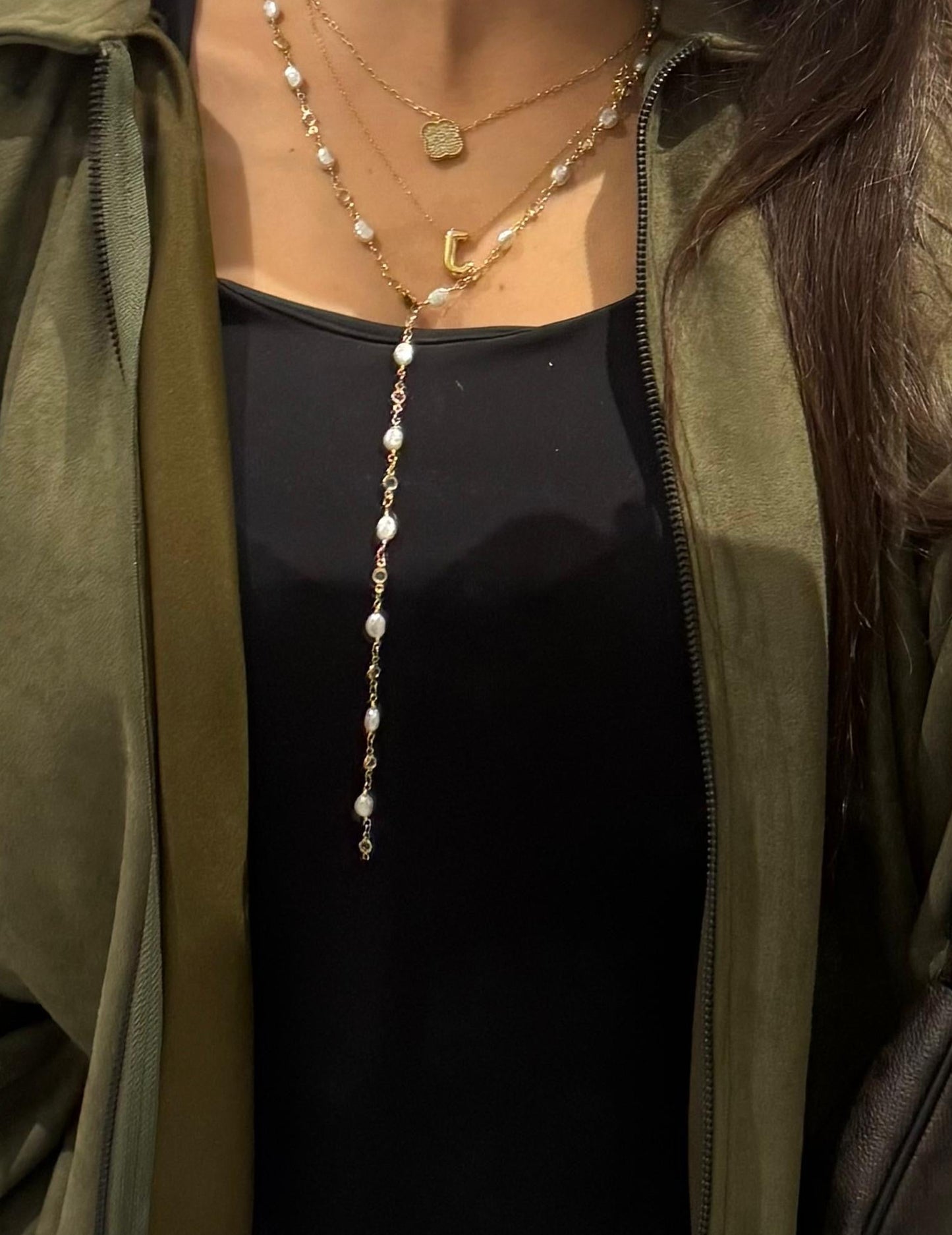 Pearls drop necklace