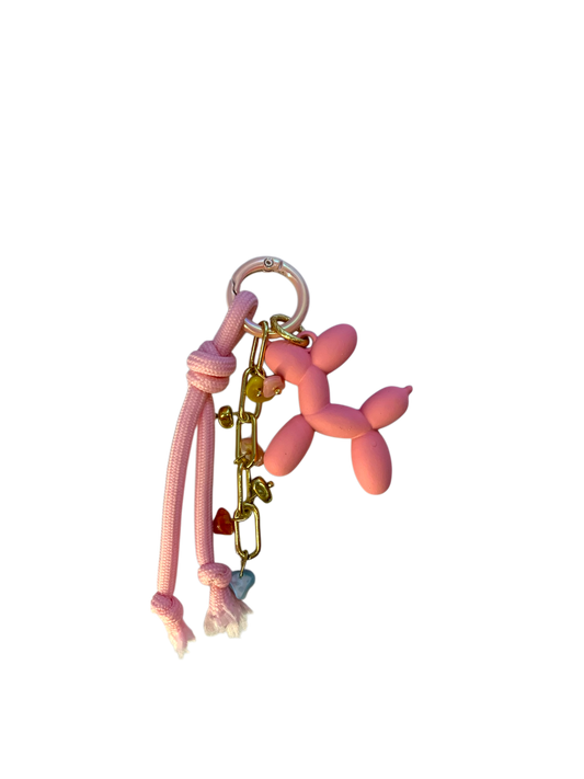 Colorful pink balloon dog