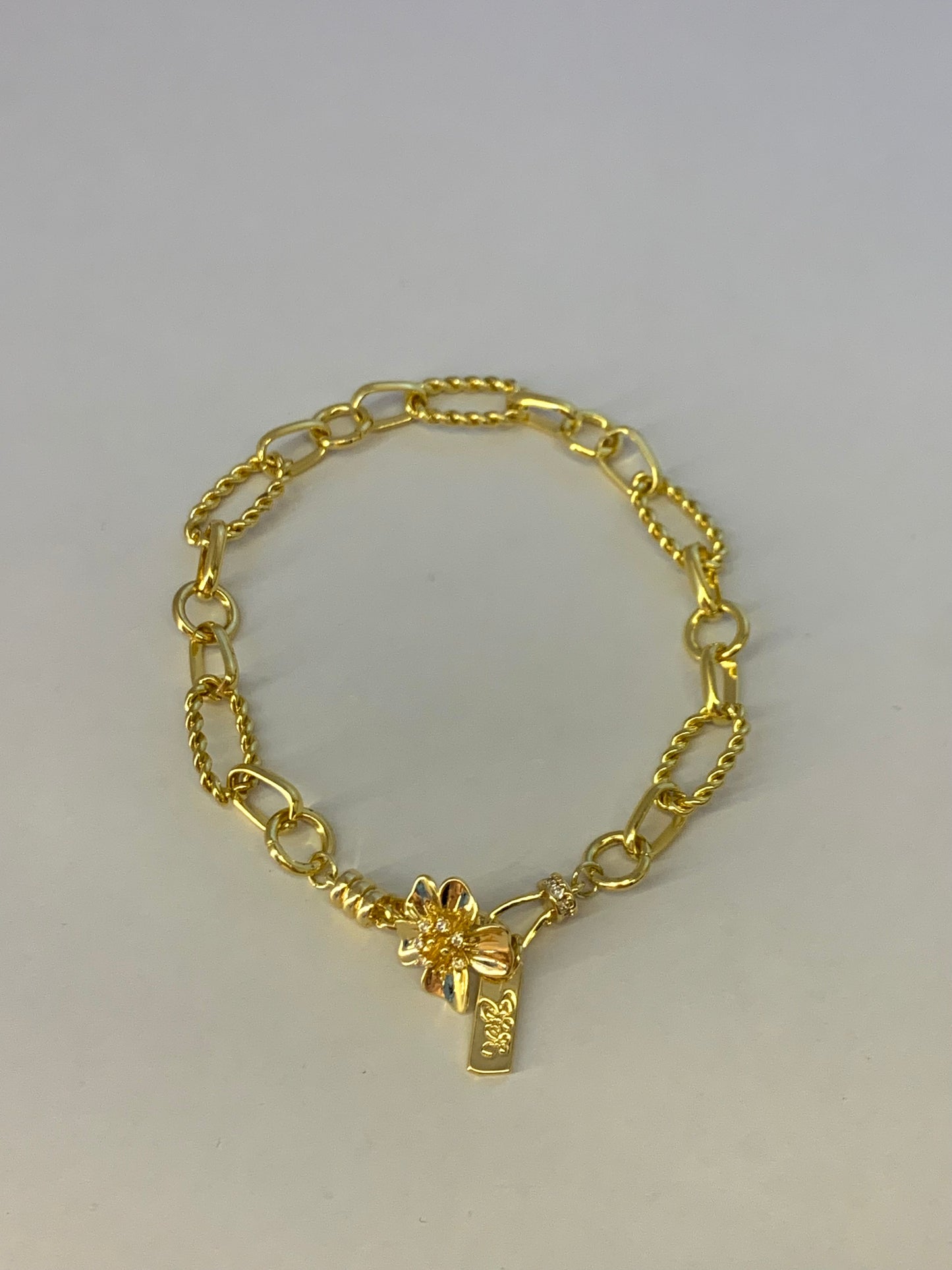 Gold Hawaii flower bracelet