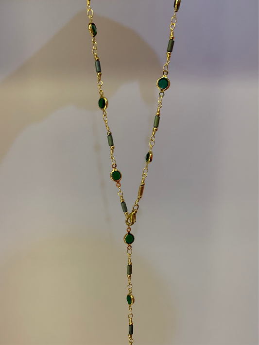 Emerald drop necklace