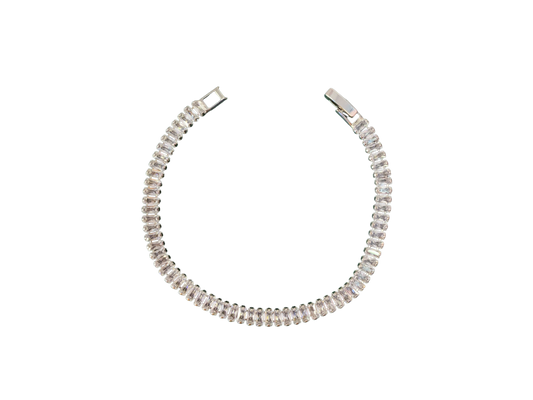 Baguette Silver Tennis Bracelet