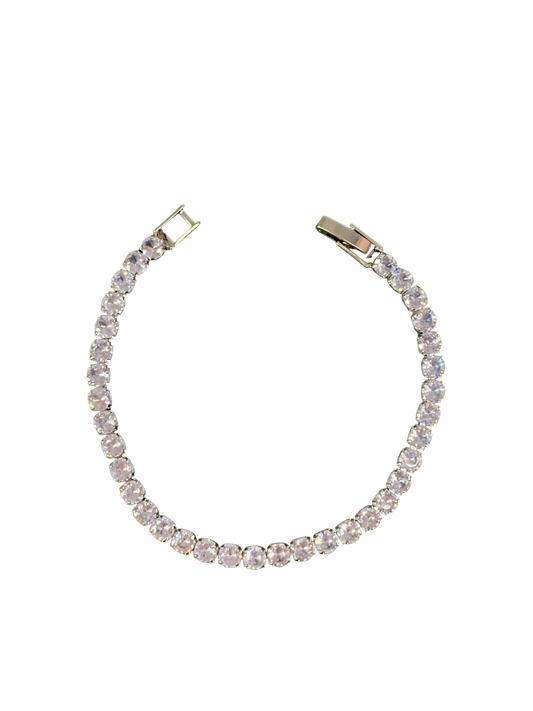 Silver Round Tennis Bracelet