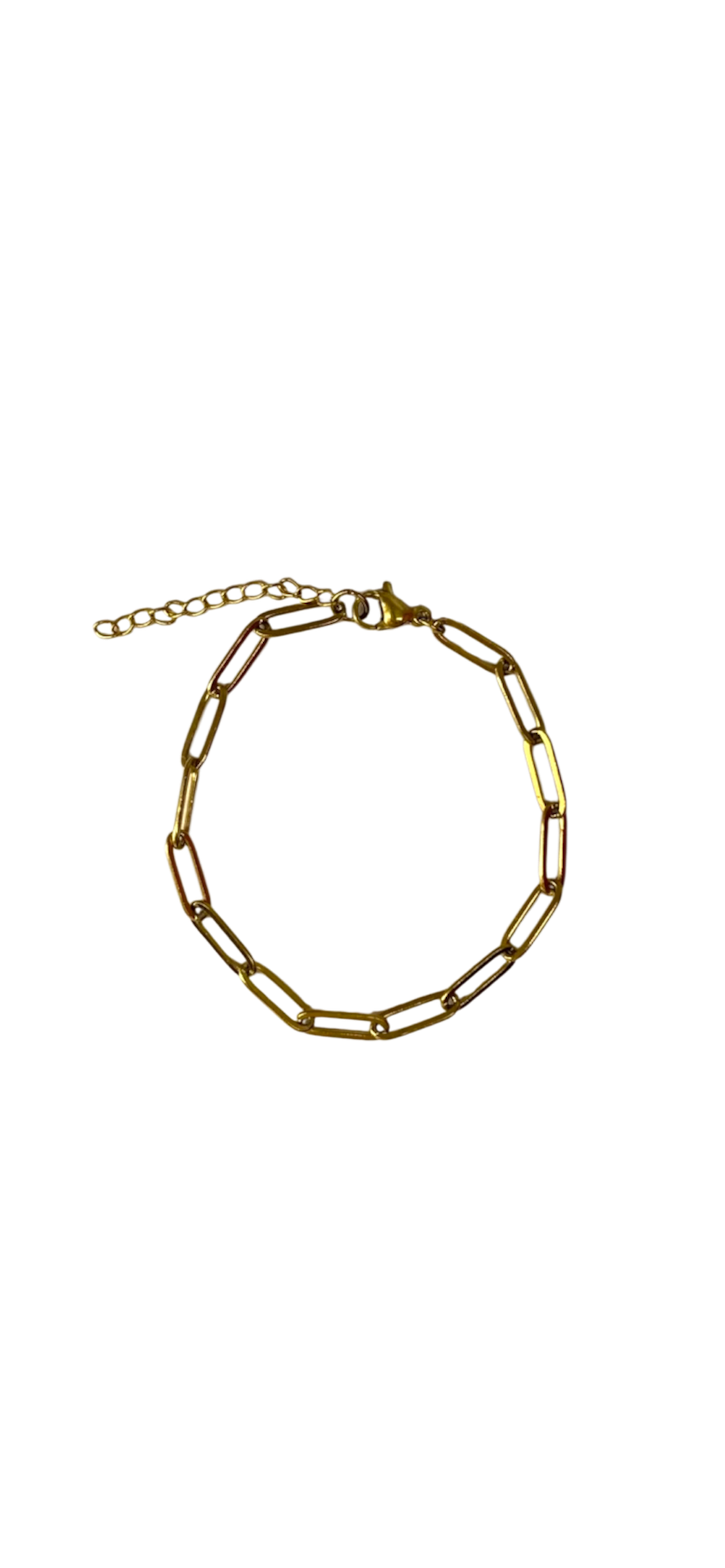 Paperclip gold bracelet