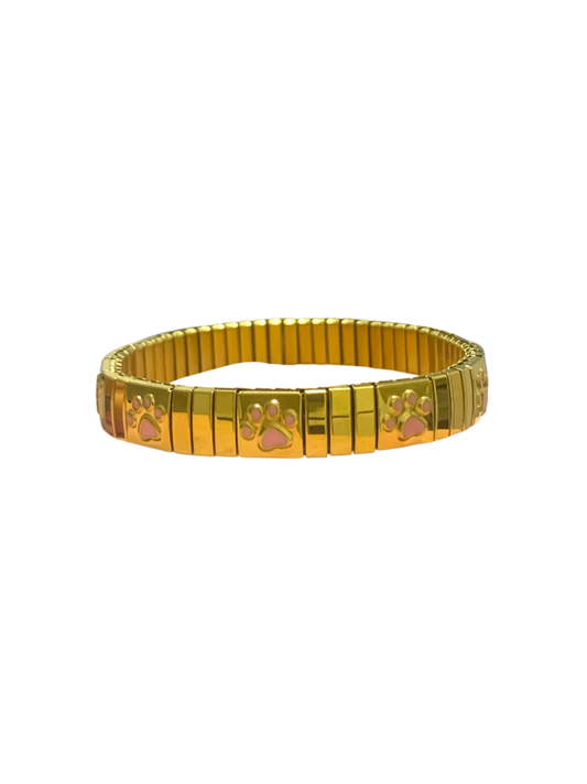 Gold paw bracelet